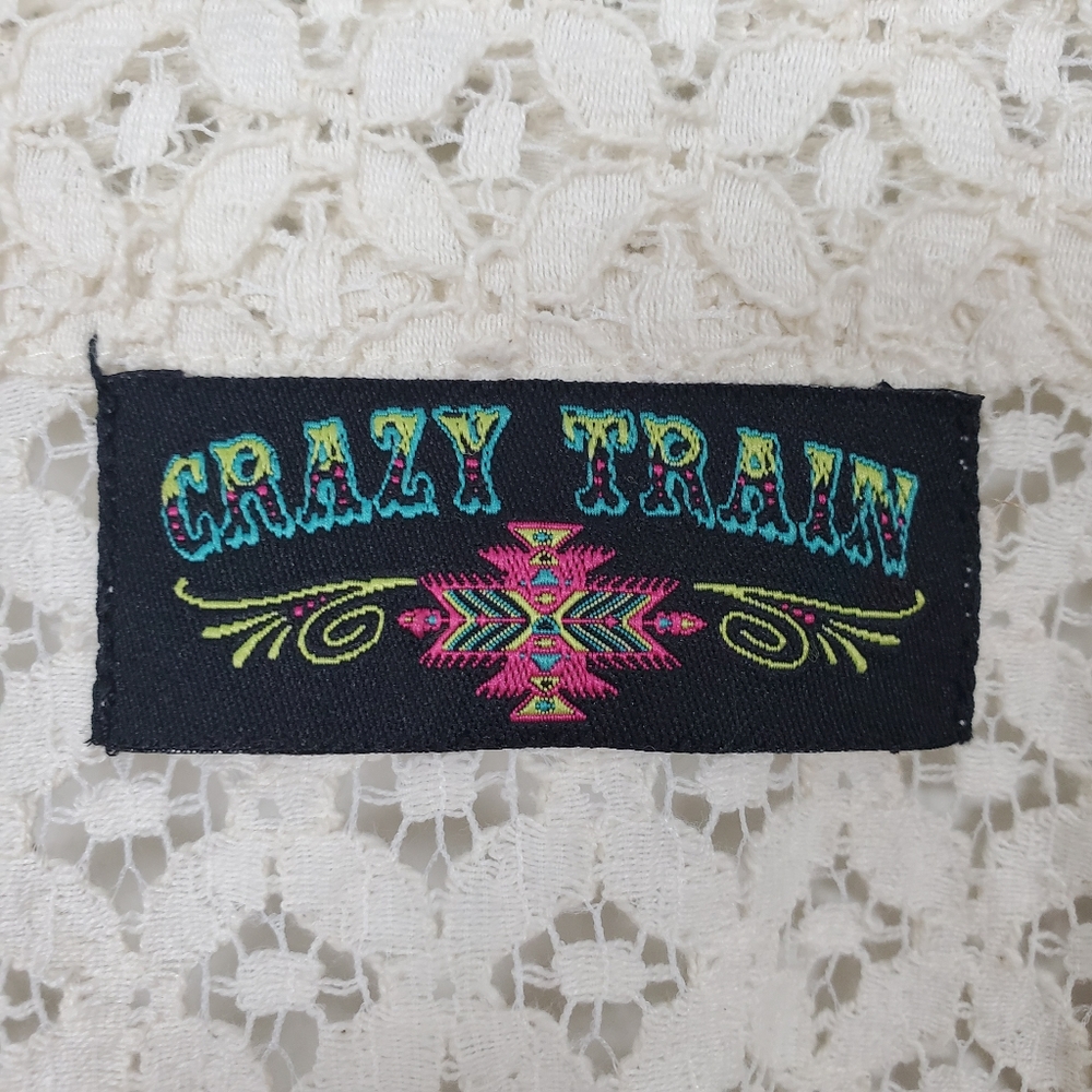 CRAZY TRAIN | Embroidered Fringe Cardigan/… - Picture 4 of 5